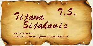 Tijana Šijaković vizit kartica